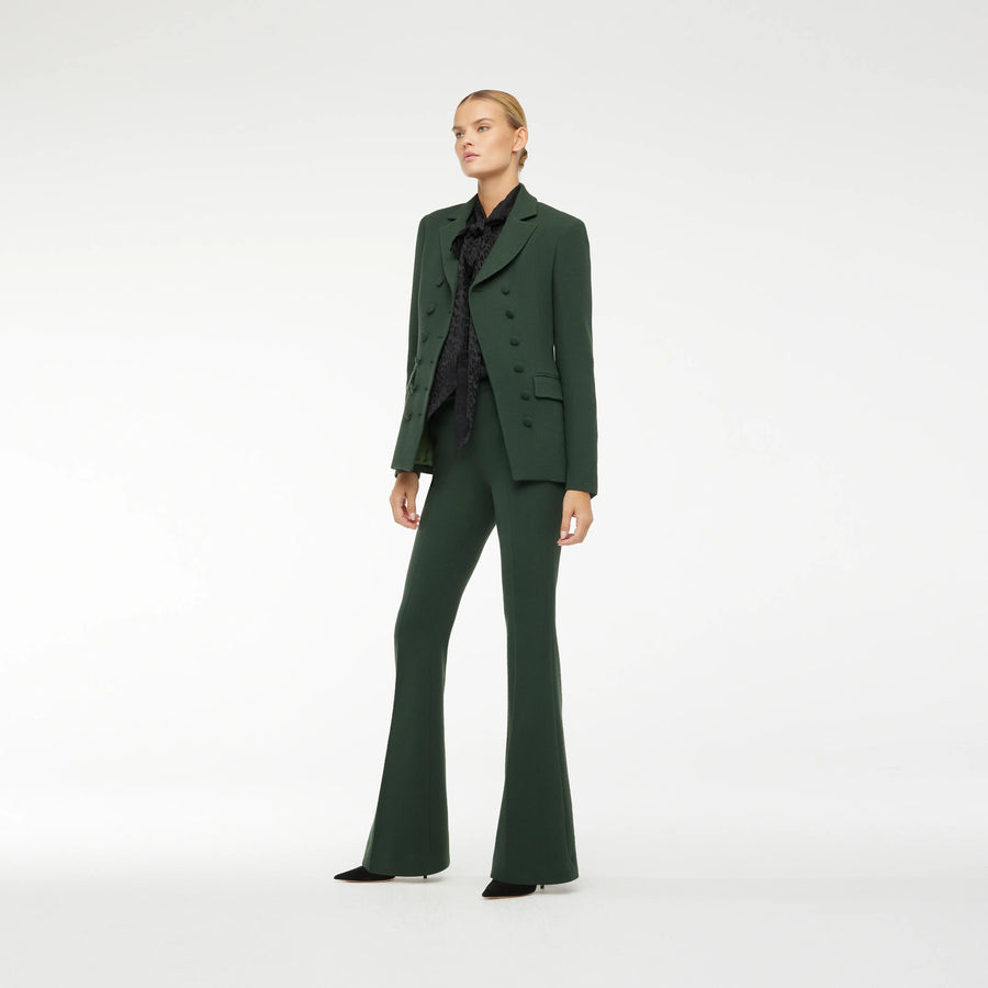 BLAZER IN BOTTLES GREEN  WOOL CREPE