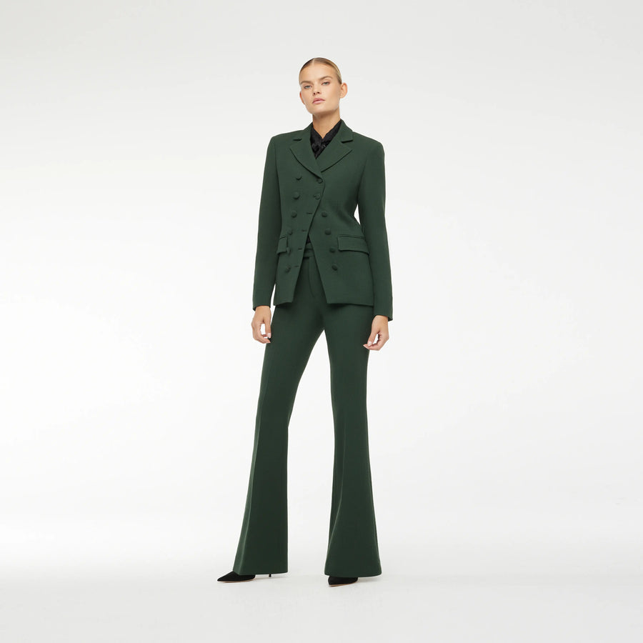 BLAZER IN BOTTLES GREEN  WOOL CREPE