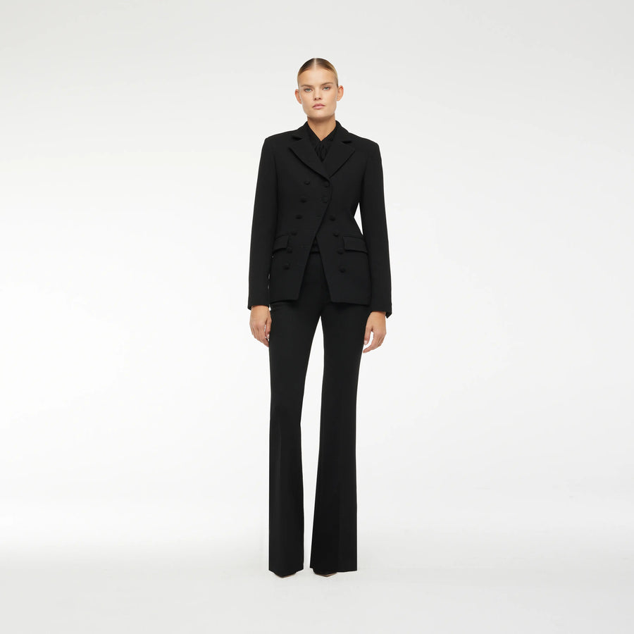 BLAZER IN BLACK WOOL CREPE