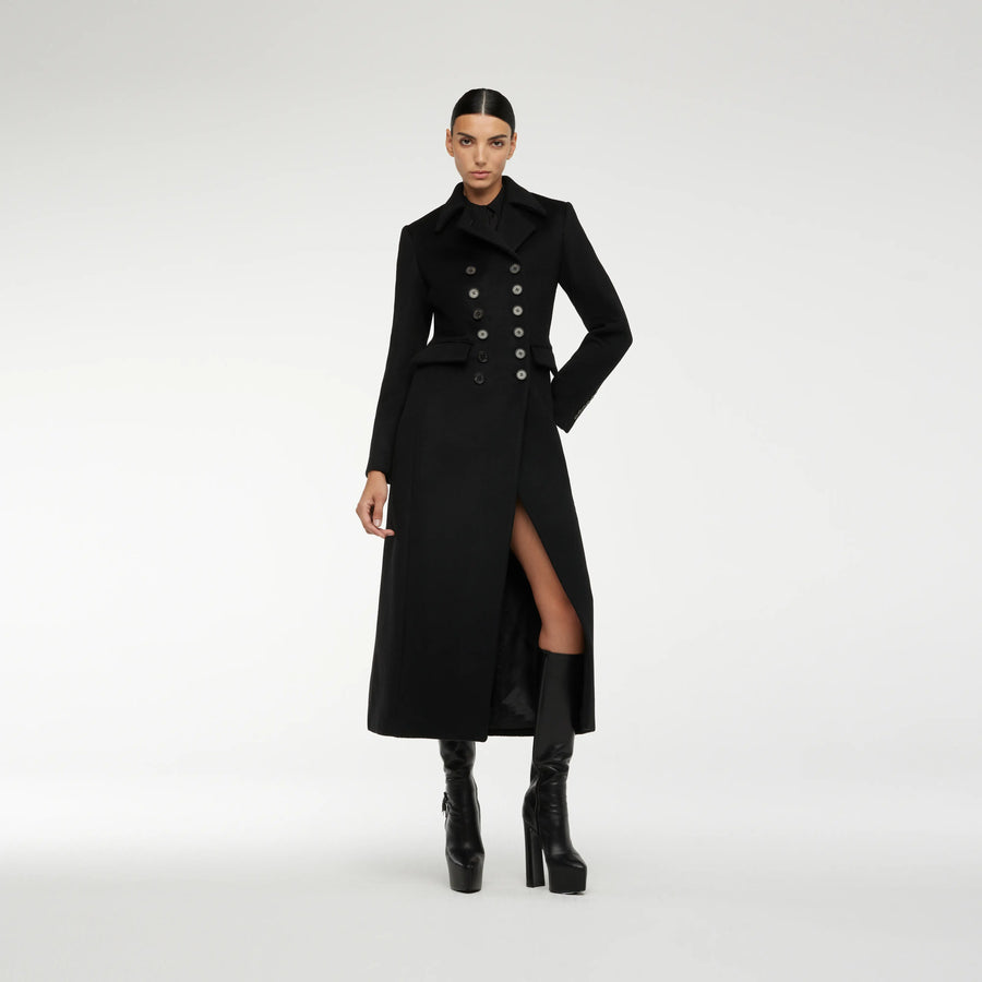 DOUBLE BREASTED COAT IN BLACK