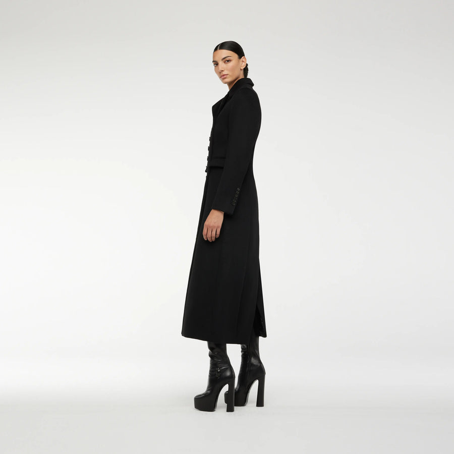 DOUBLE BREASTED COAT IN BLACK