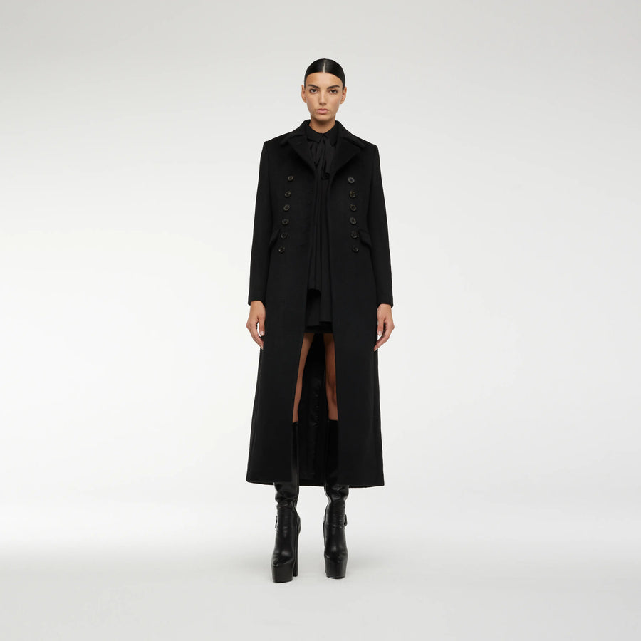 DOUBLE BREASTED COAT IN BLACK