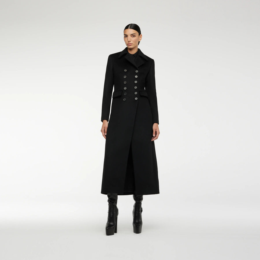 DOUBLE BREASTED COAT IN BLACK
