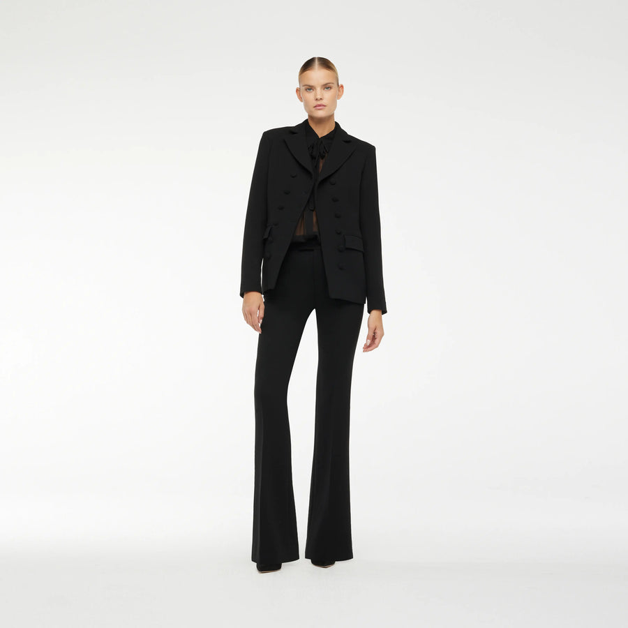 FLAT PANTS IN BLACK WOOL CREPE