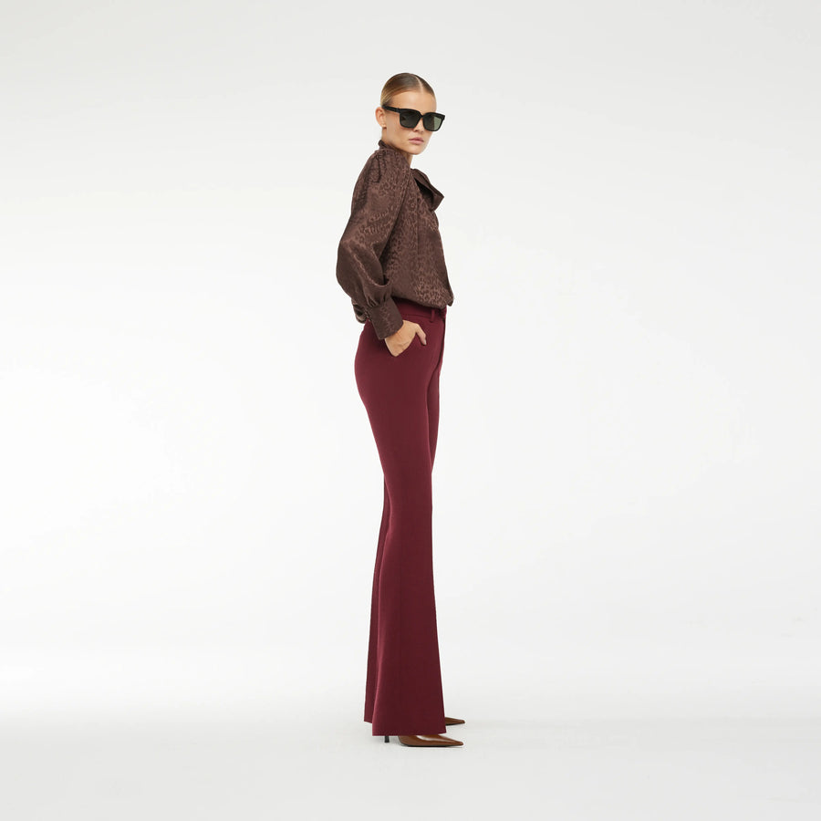 FLAT PANTS IN NEW RED WOOL CREPE