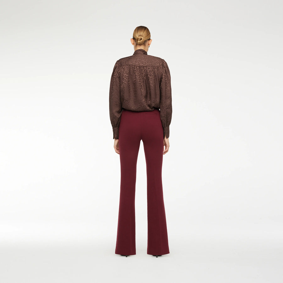 FLAT PANTS IN NEW RED WOOL CREPE