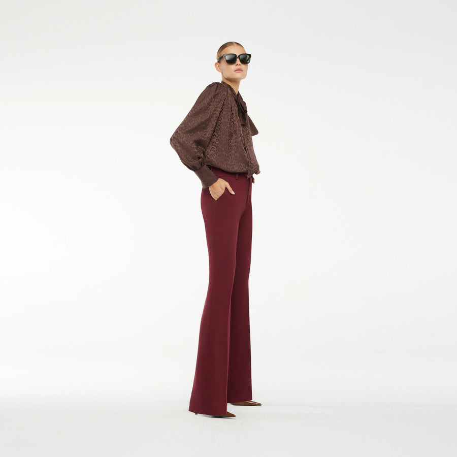 FLAT PANTS IN NEW RED WOOL CREPE