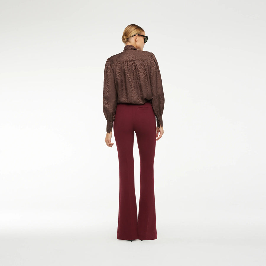 FLAT PANTS IN NEW RED WOOL CREPE