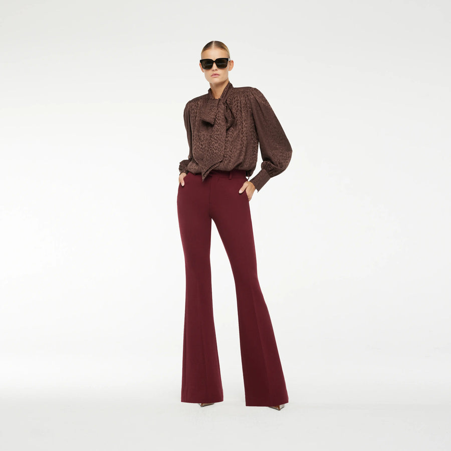 FLAT PANTS IN NEW RED WOOL CREPE