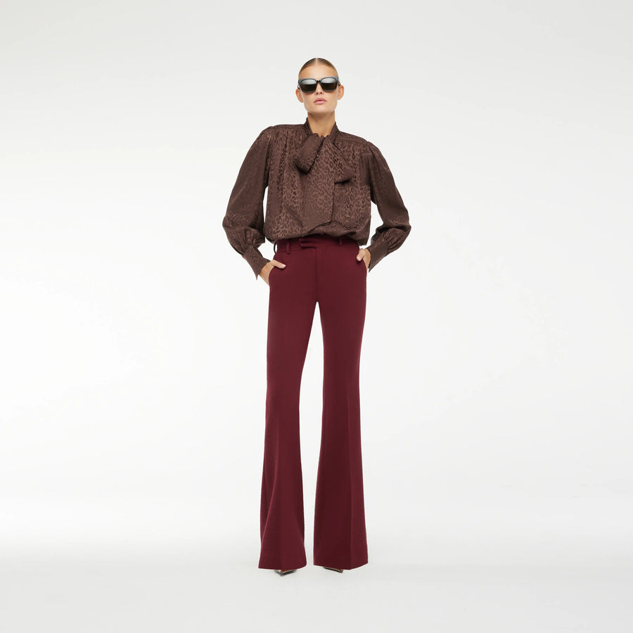 FLAT PANTS IN NEW RED WOOL CREPE