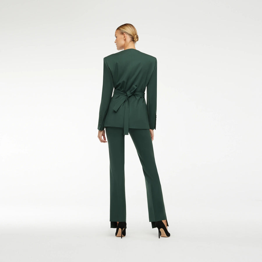 STAIGHT WOOL PANTS IN BOTTLES GREEN