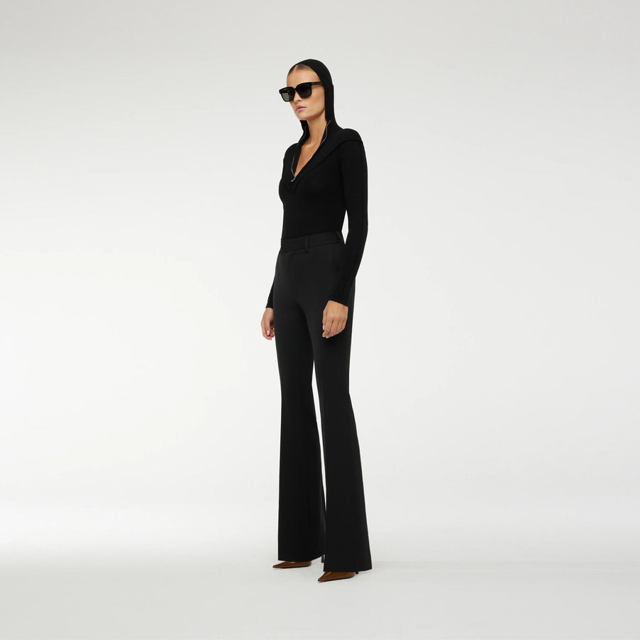 FLAT PANTS IN BLACK WOOL