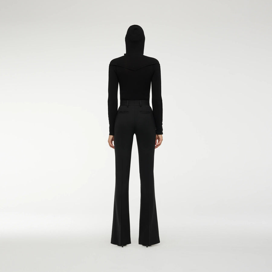 FLAT PANTS IN BLACK WOOL