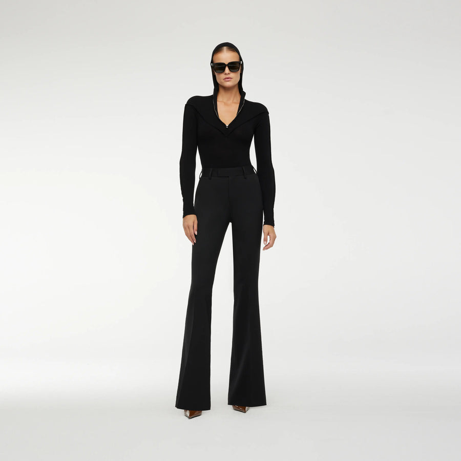 FLAT PANTS IN BLACK WOOL
