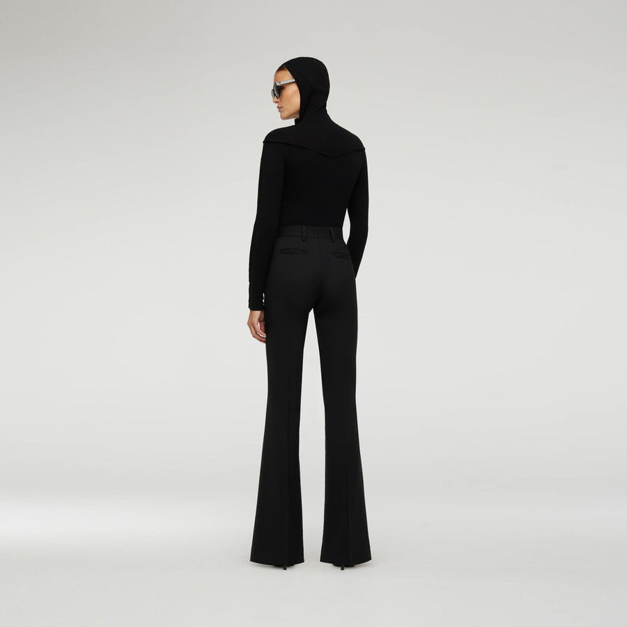 FLAT PANTS IN BLACK WOOL