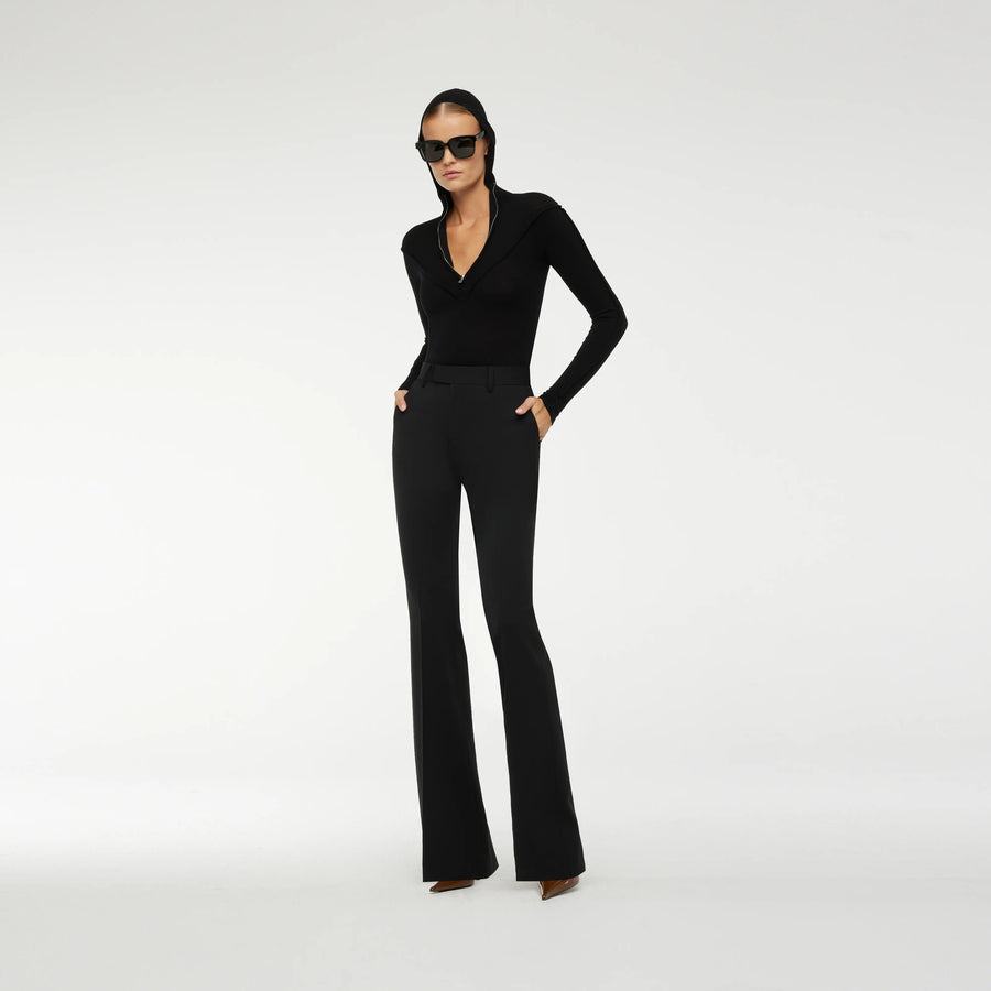 FLAT PANTS IN BLACK WOOL