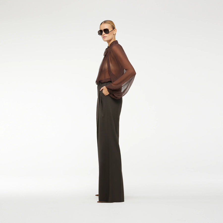 WIDE-LEG PANTS IN BROWN