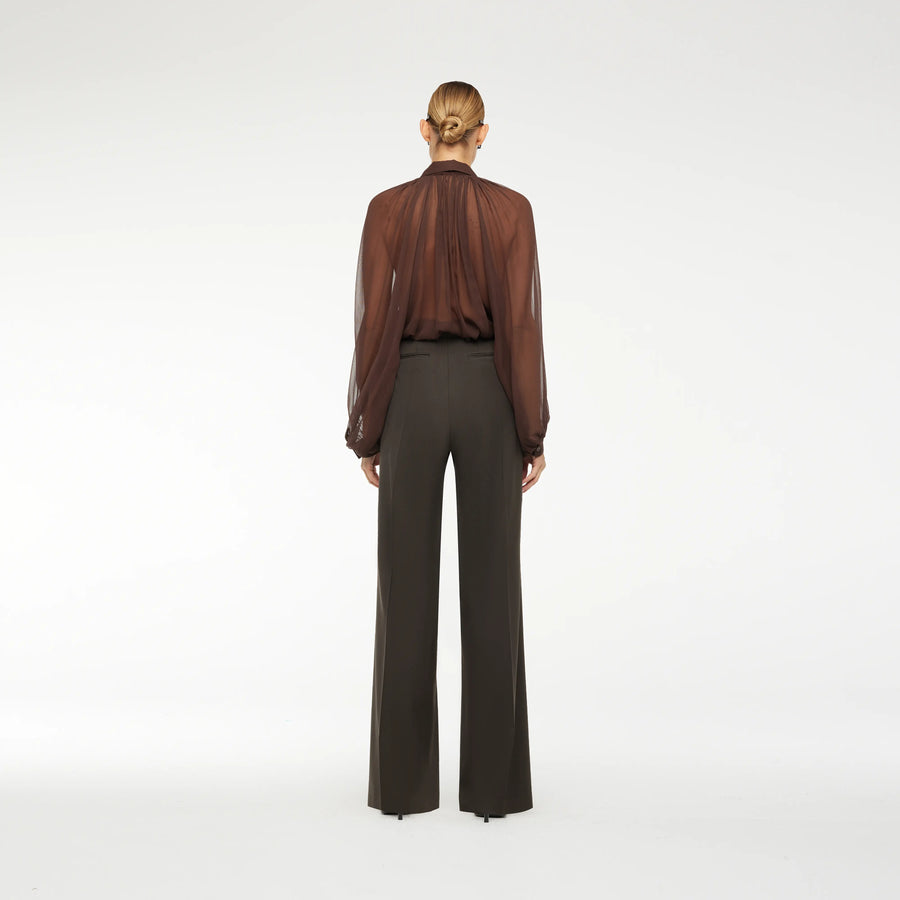 WIDE-LEG PANTS IN BROWN