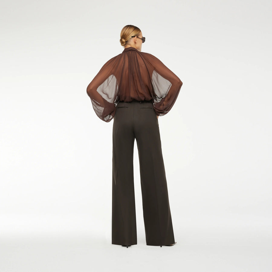 WIDE-LEG PANTS IN BROWN