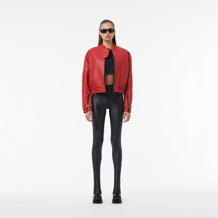 BIKER BLOUSON JACKET IN LIPSTICK RED