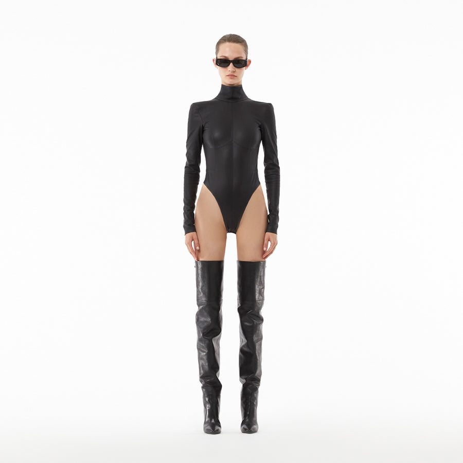 BODYSUIT WITH OPEN BACK AND DETACHABLE GLOVES